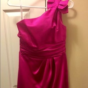 Begonia pink bridesmaid dress from David’s bridal